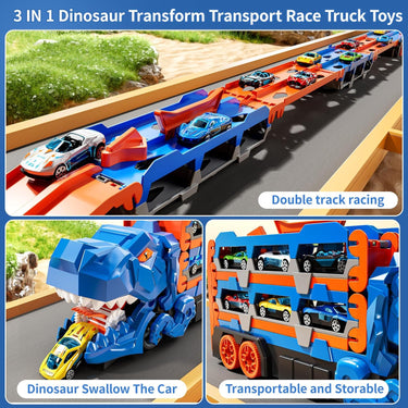 3 In 1 Dinosaur Transport Truck Track Set
